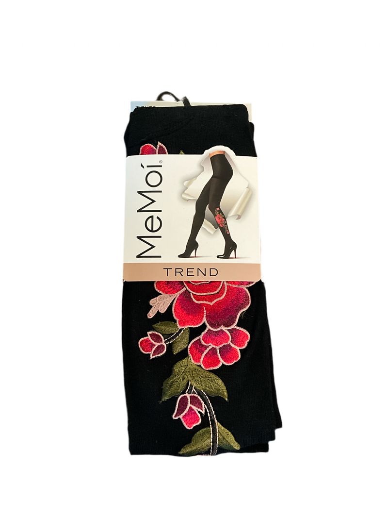 MeMoi Floral Embroidered Tights M/L