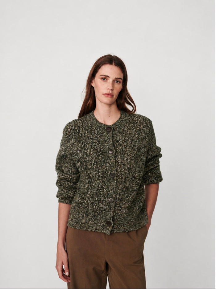 Patricia Knit Cardigan- Ponderosa Pine Fleck