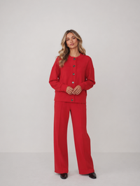 The Wide Leg Pant 30- Red Marl