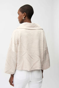 Joseph Ribkoff Pleated Satin Boxy Jacket With Overlay Collar
