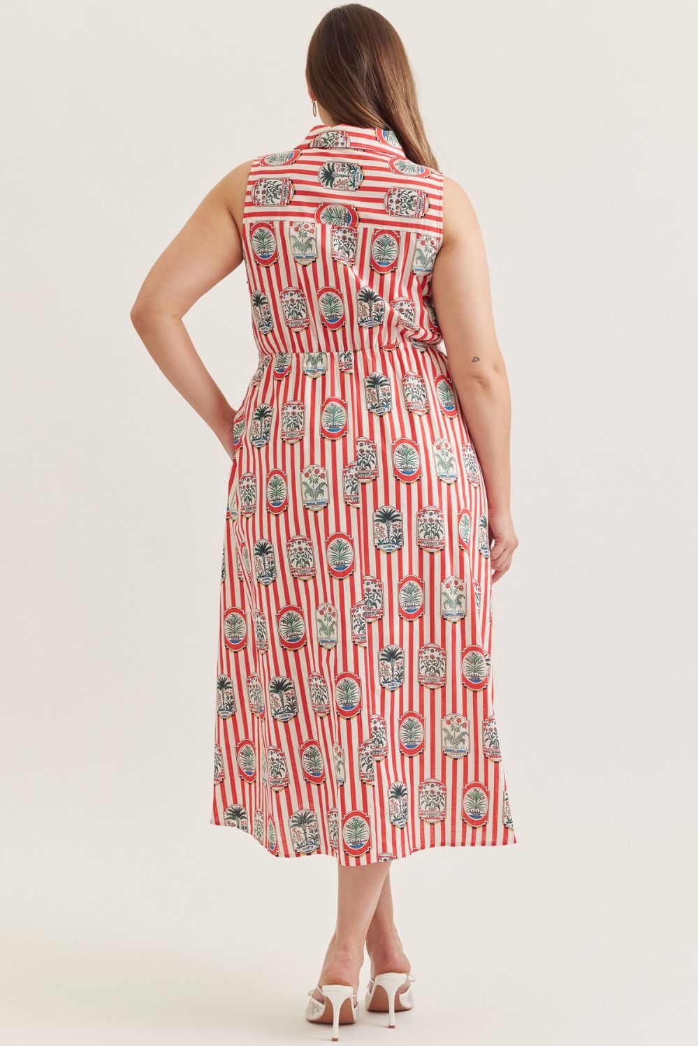 Sweetheart Garden Tie-Waist Dress Plus