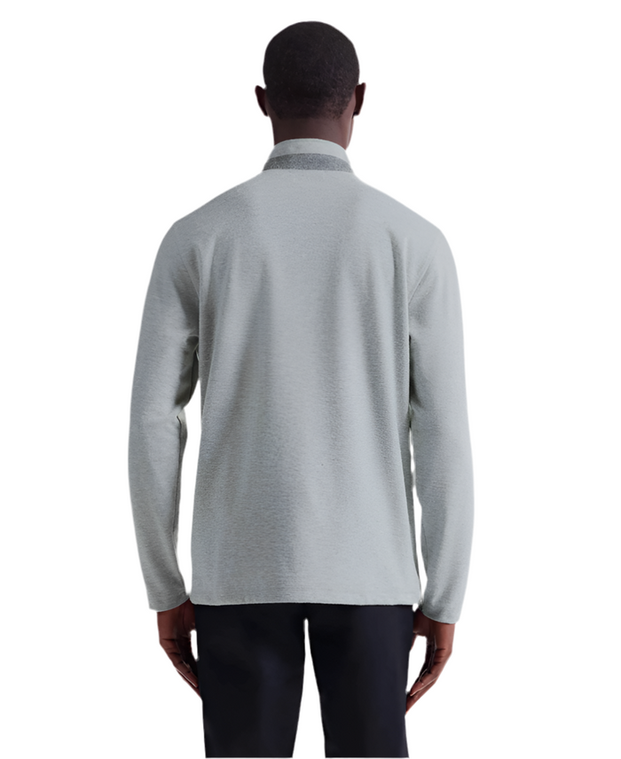 Bugatchi Houndstooth Performance Quarter Zip - Cement