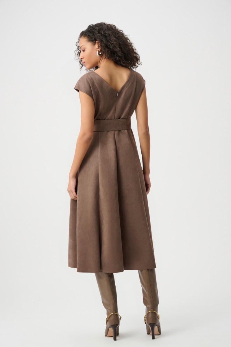 Scuba Suede Fit-and-Flare Dress