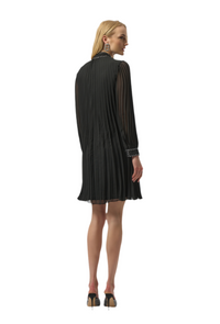 Joseph Ribkoff Pleated Chiffon Aline Dress with Neck Tie