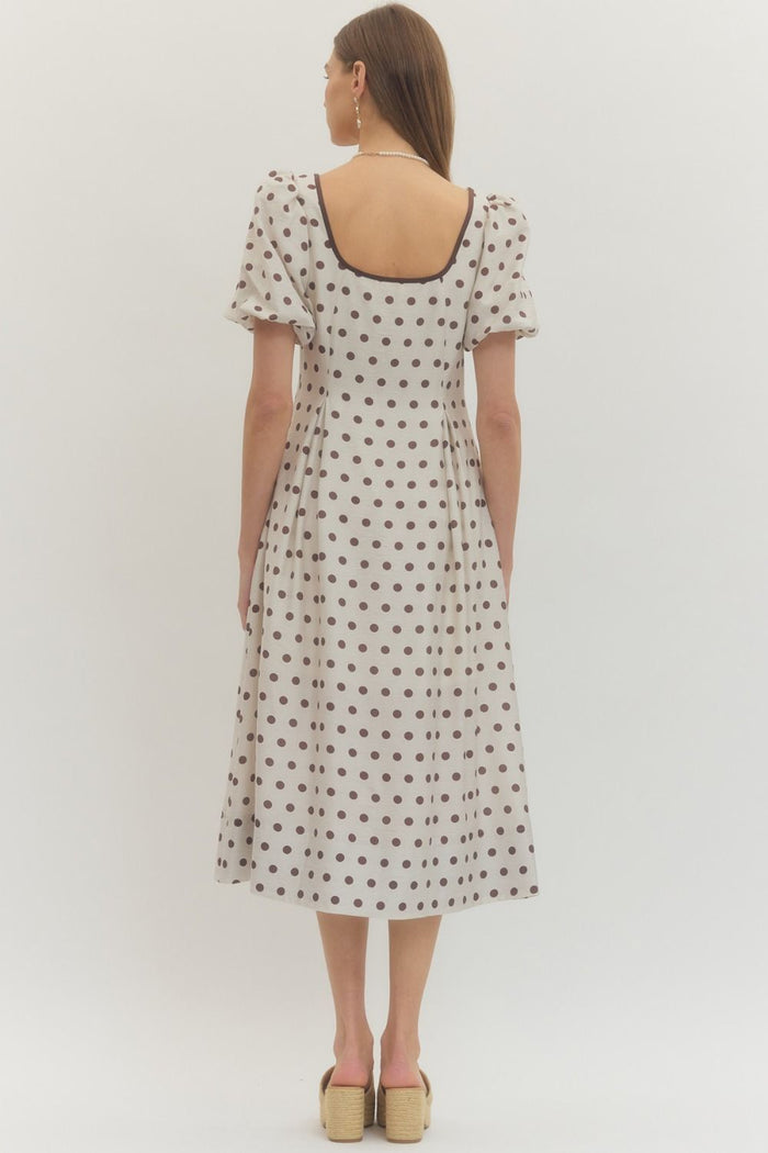 Espresso Polka Dot Midi Dress