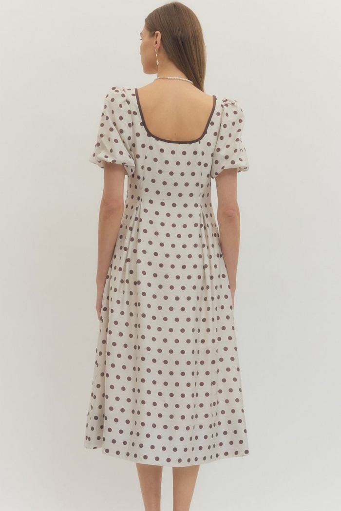 Espresso Polka Dot Midi Dress