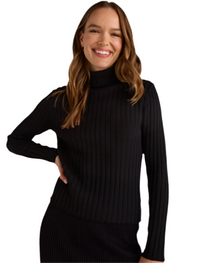 Bella Dahl Black Long Sleeve Turtleneck Sweater