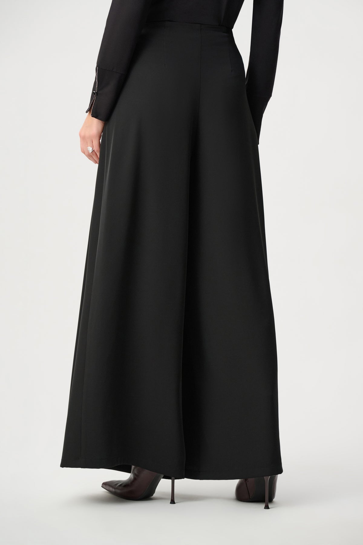 Woven Twill Wide-Leg Pants