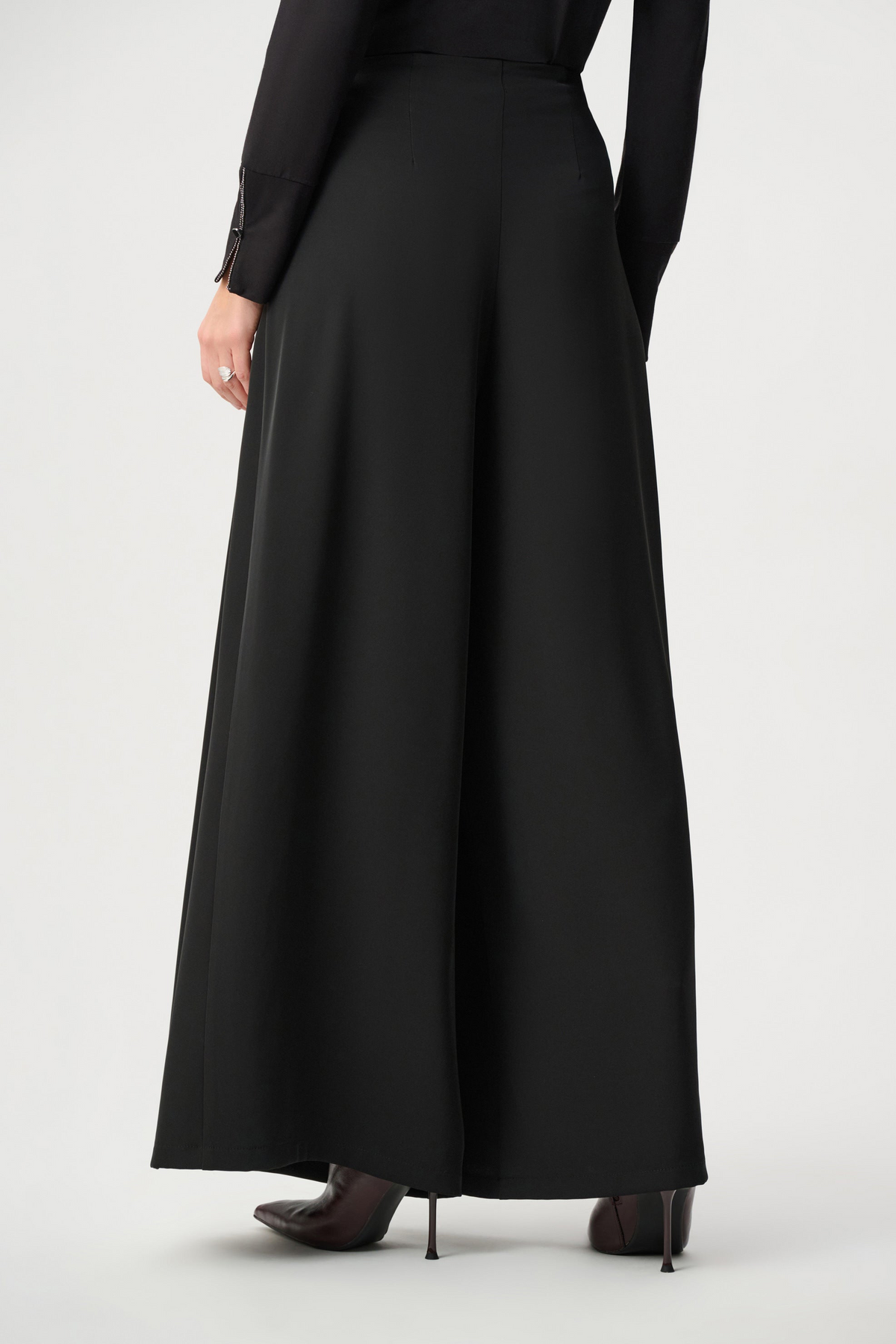 Woven Twill Wide-Leg Pants