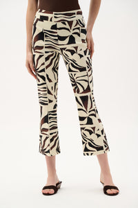 Joseph Ribkoff Millennium Tropical Print Flared Pull-On Pants