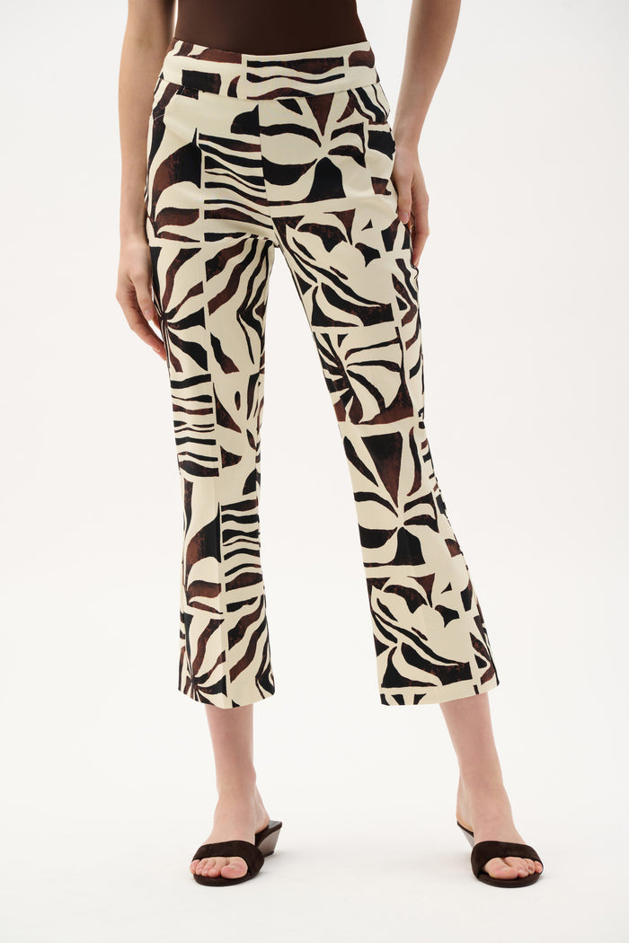 Joseph Ribkoff Millennium Tropical Print Flared Pull-On Pants