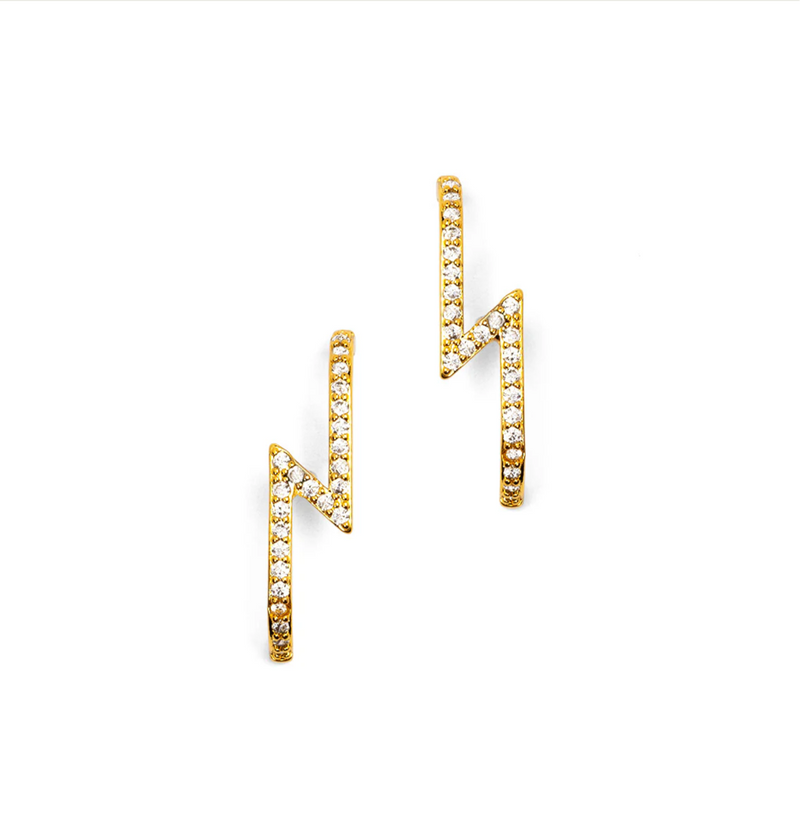 Pave Lightning Bolt Stud Earring Jewelry