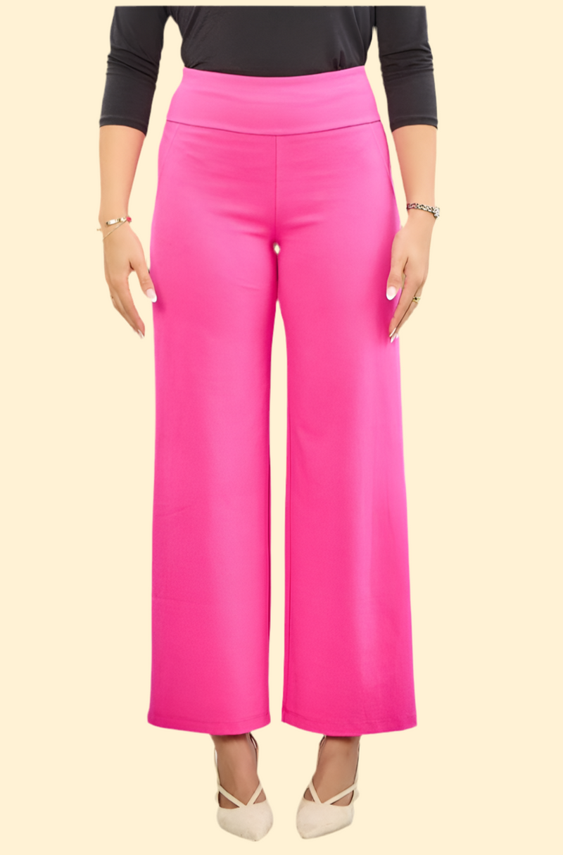 The Magic Wide Pull-On Ponte Pants - Fuchsia