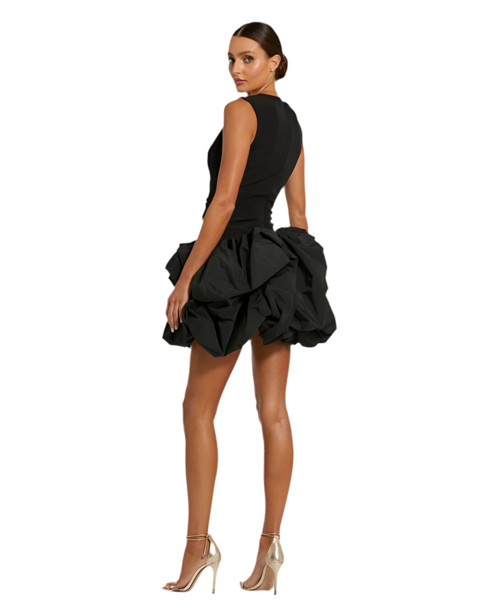 Mac Duggal Sleeveless Bubble Skirt Mini Dress