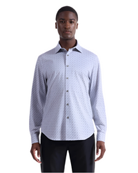 Bugatchi James Floral Check OoohCotton® Shirt - Platinum
