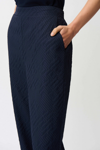 Joseph Ribkoff Jacquard Geometrical Texture Wide Leg Pull-On Pants