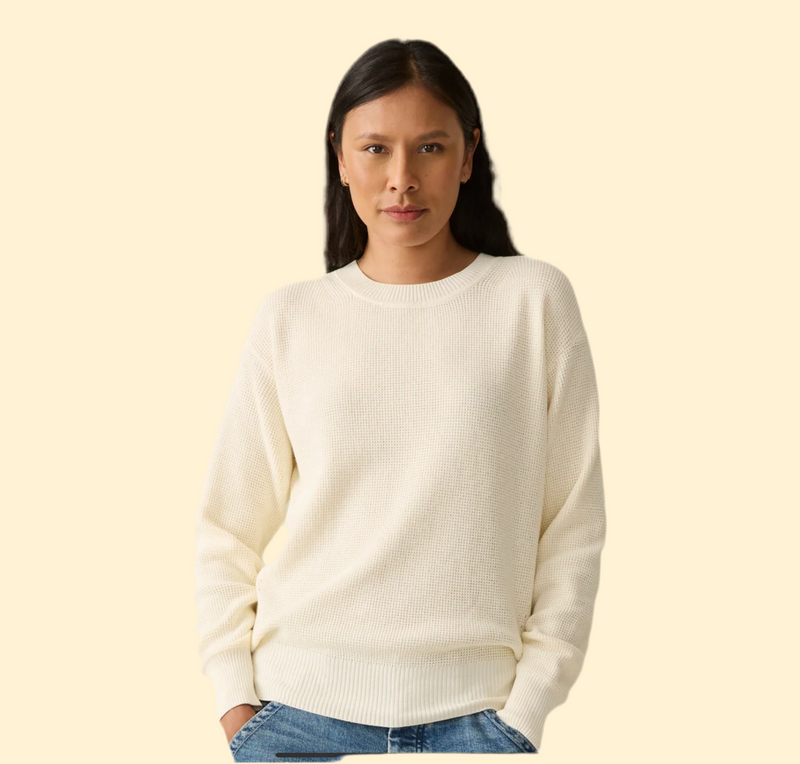 Faherty Off-White Sunwashed Sweater