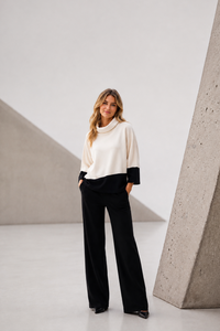 Scuba Jersey Color Block Trapeze Top