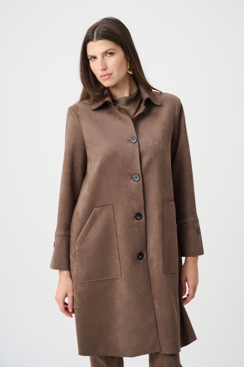 Scuba Suede Straight Coat