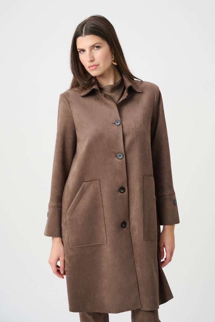 Scuba Suede Straight Coat