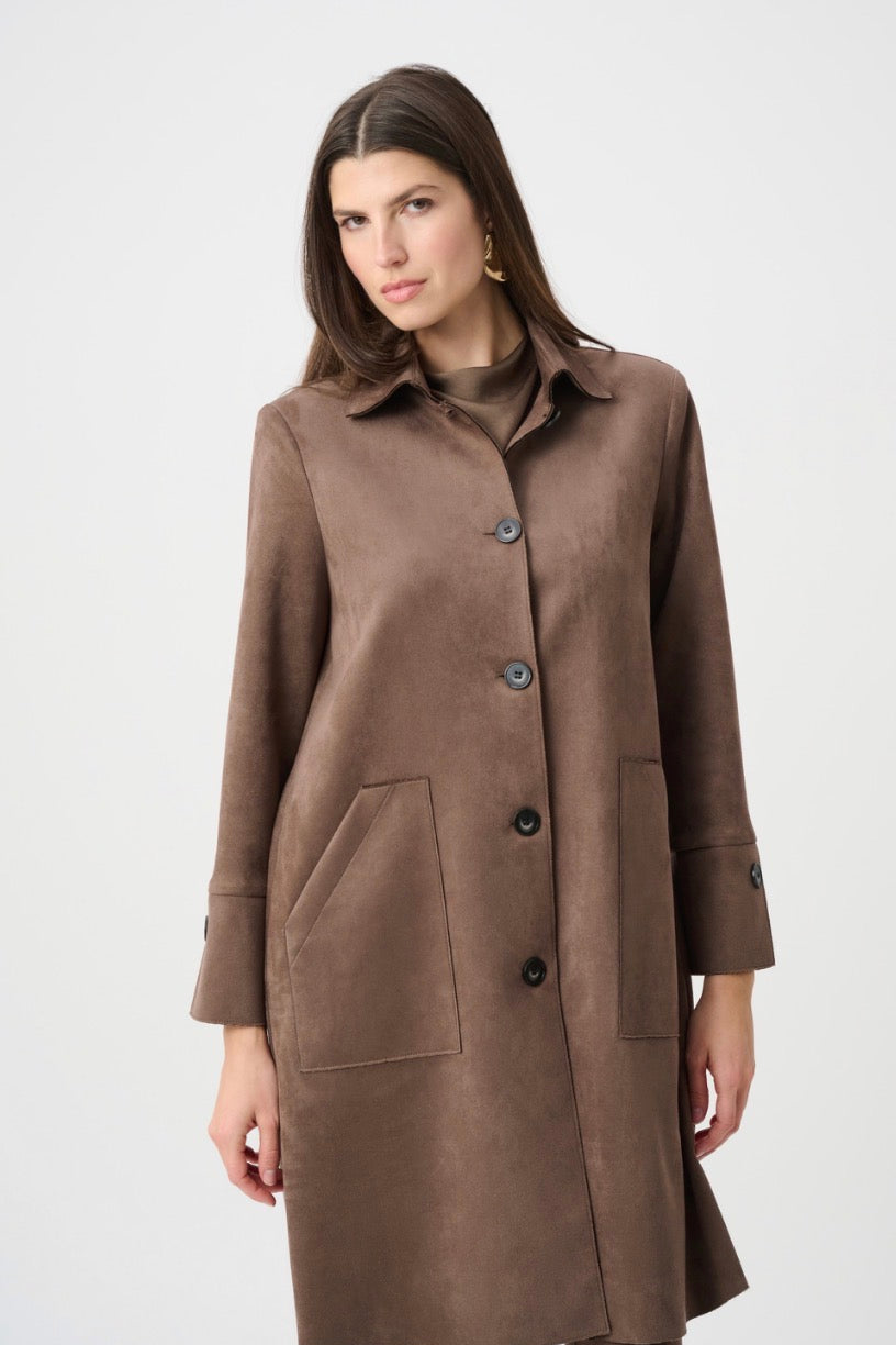 Scuba Suede Straight Coat
