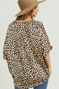 Jodifl Satin Leopard Print Top