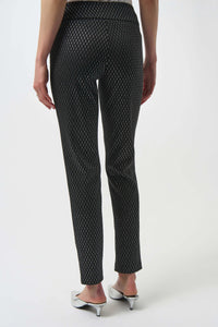 Joseph Ribkoff Foiled Heavy Knit Slim Fit Pants