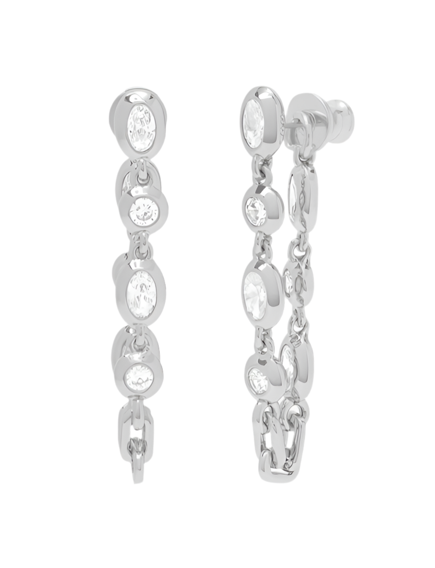 She's A Boss Soft Hoops in Silver Melinda Maria