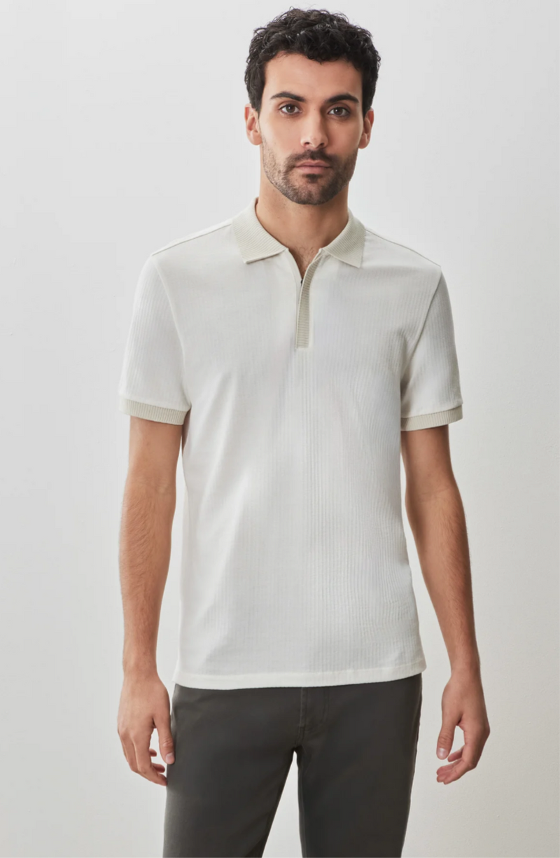 White Whistler Short Sleeve Covered Zip Polo