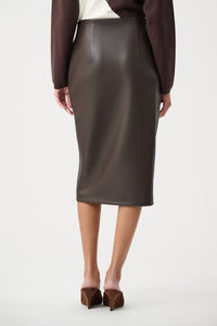 Bonded Leatherette Pencil Skirt