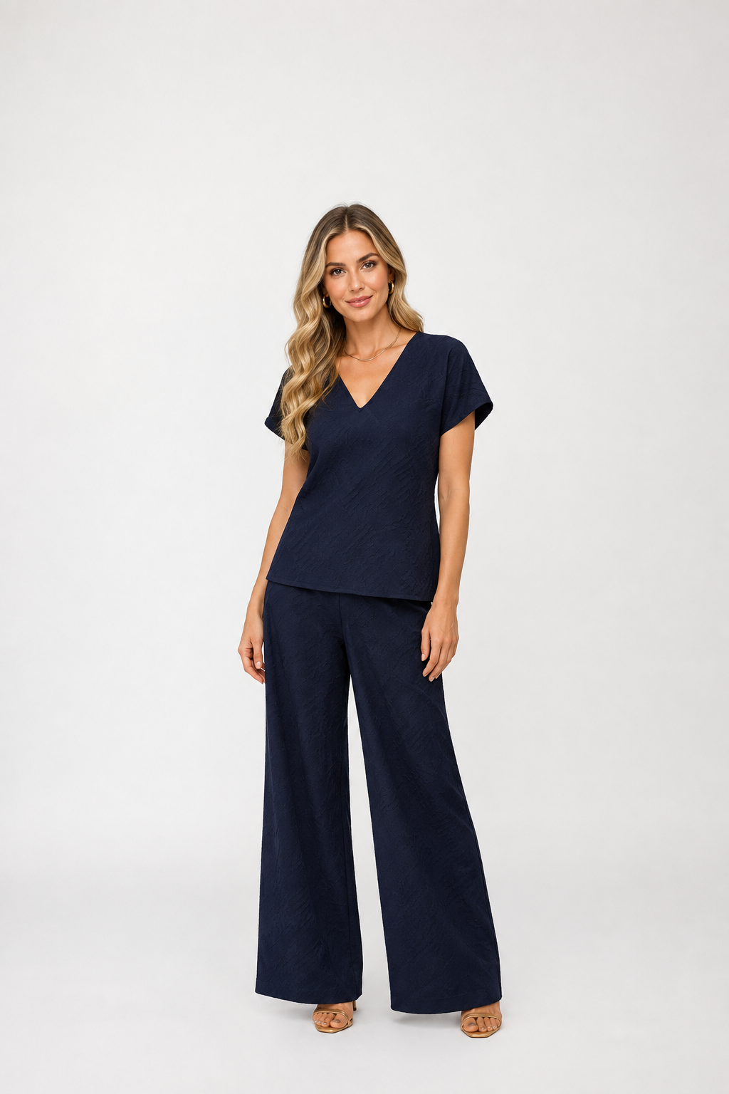 Joseph Ribkoff Geometric Textured Jacquard Top With V-neckline