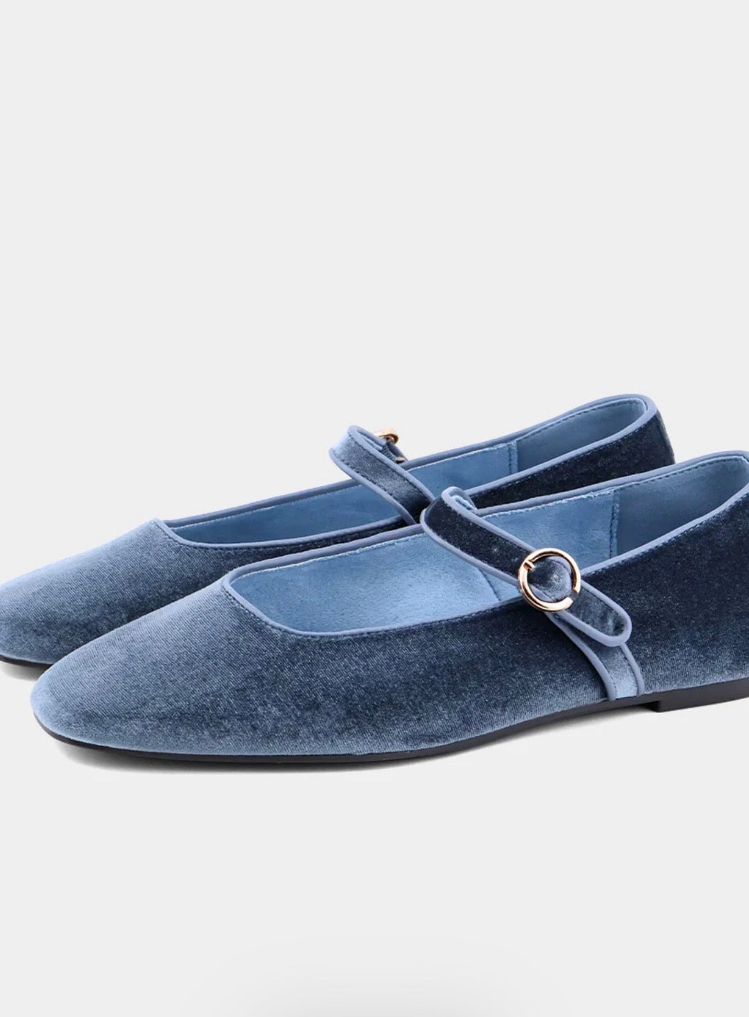 Annabelle Denim Velvet Ballet Flats