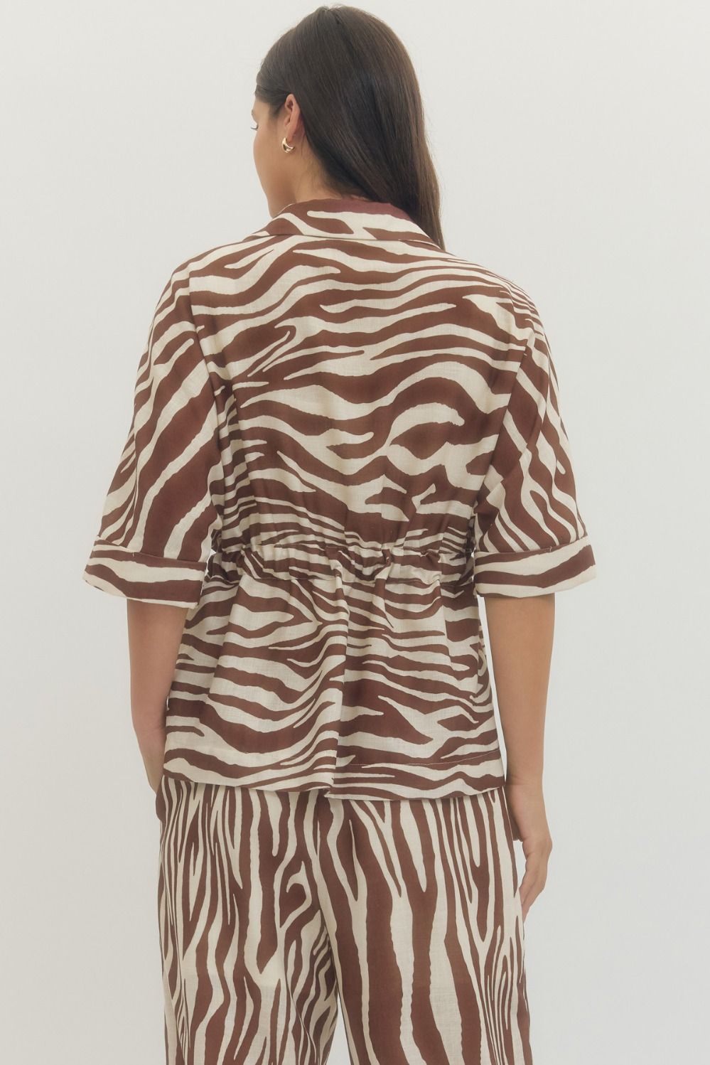 Entro Zebra Print Top & Wide Leg Pants