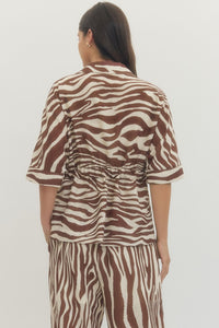 Entro Zebra Print Top & Wide Leg Pants