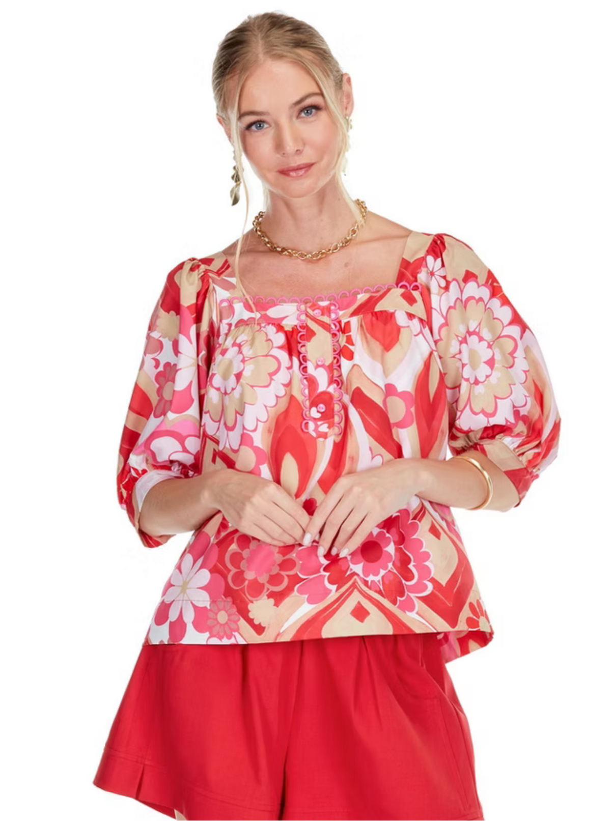 Joy Joy Zinnias Top