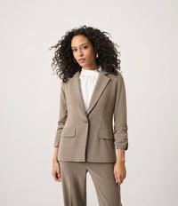 Melange Silky Knit Straight Blazer