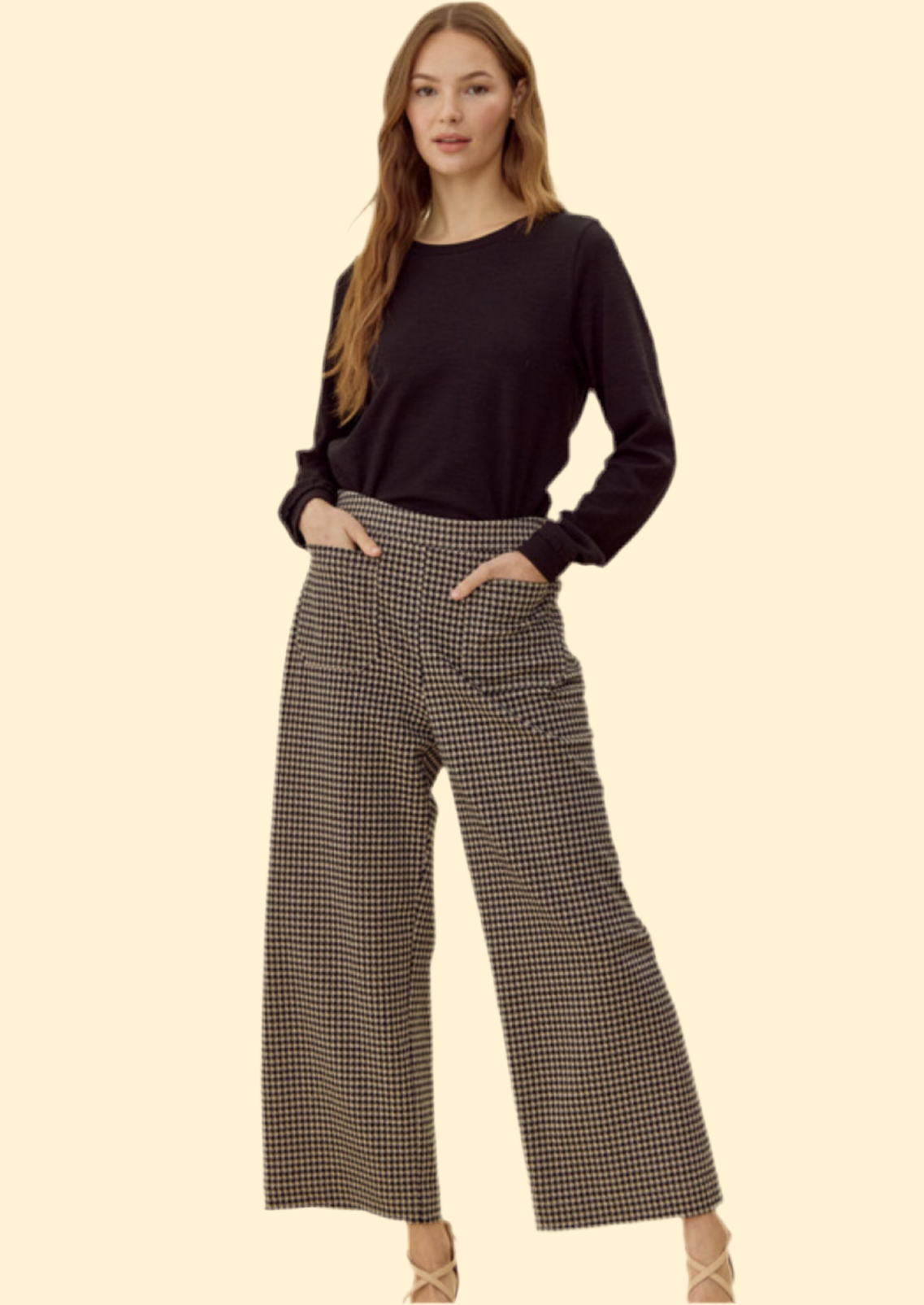 Houndstooth Black And Tan Pants