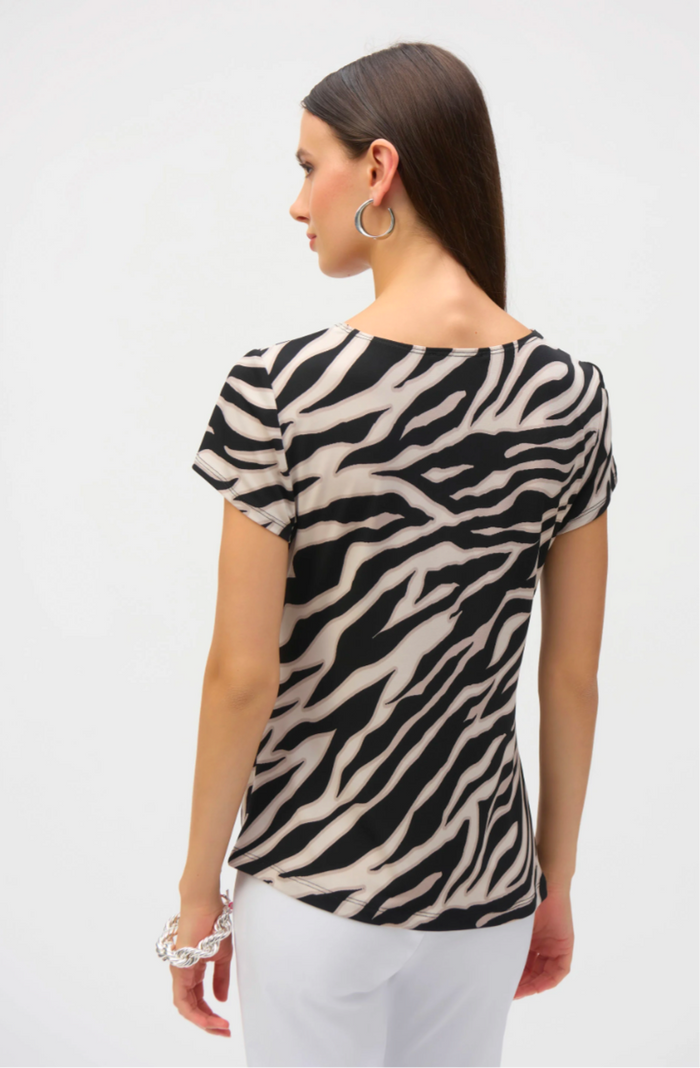 Joseph Ribkoff Silky Knit Animal Print Fitted Top