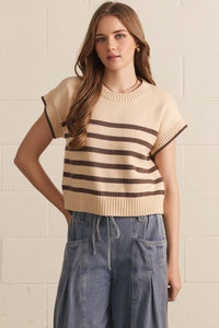 Oatmeal Harbor Stripe Sweater Top