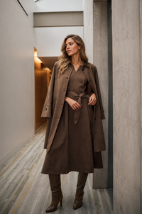 Scuba Suede Straight Coat