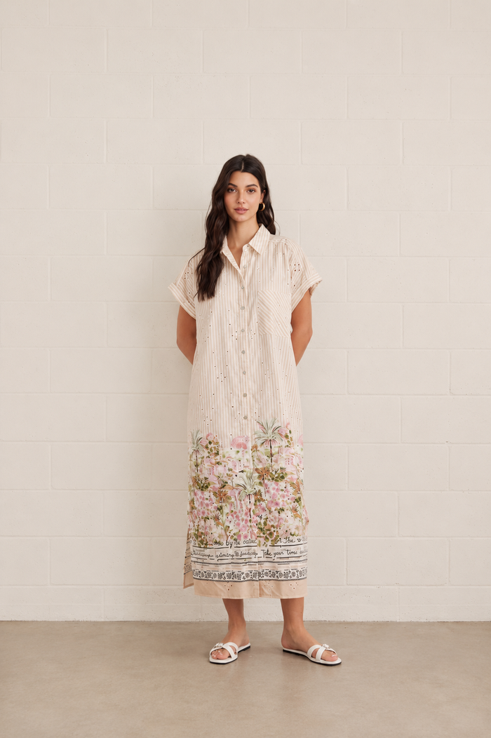 Palm Paradise Shirt Dress