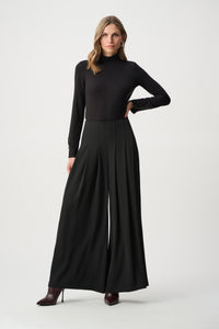 Woven Twill Wide-Leg Pants