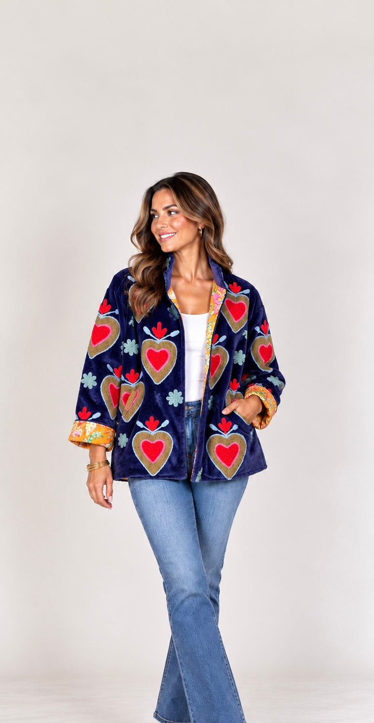 Fire Heart Velvet Jacket