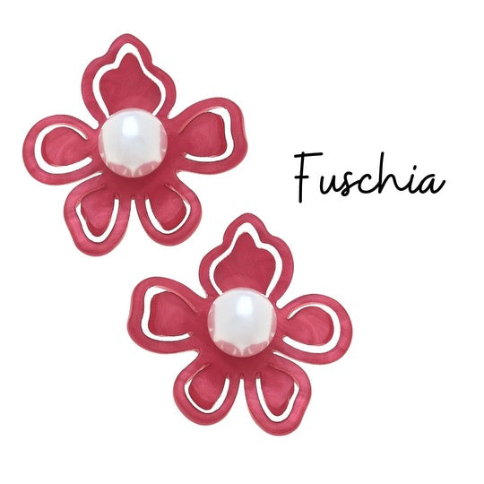 Julia Resin Flower Earrings