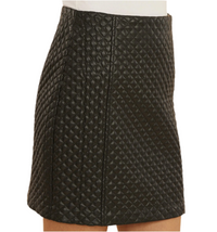 DolceCabo Vegan Leather Quilted Skirt