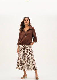 Joseph Ribkoff Jacquard Bomber Jacket With Funnel Collar