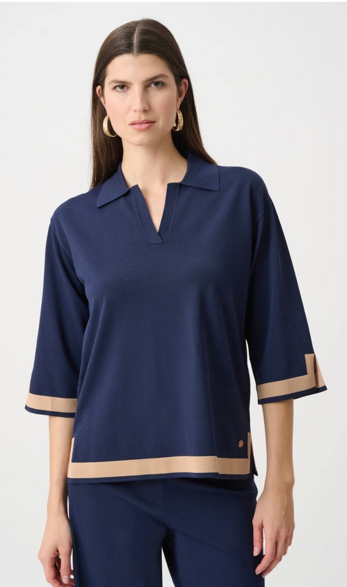 Joseph Ribkoff Sweater Knit Colorblock Top