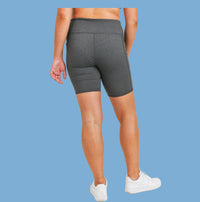 Curvy Gray Biker Shorts