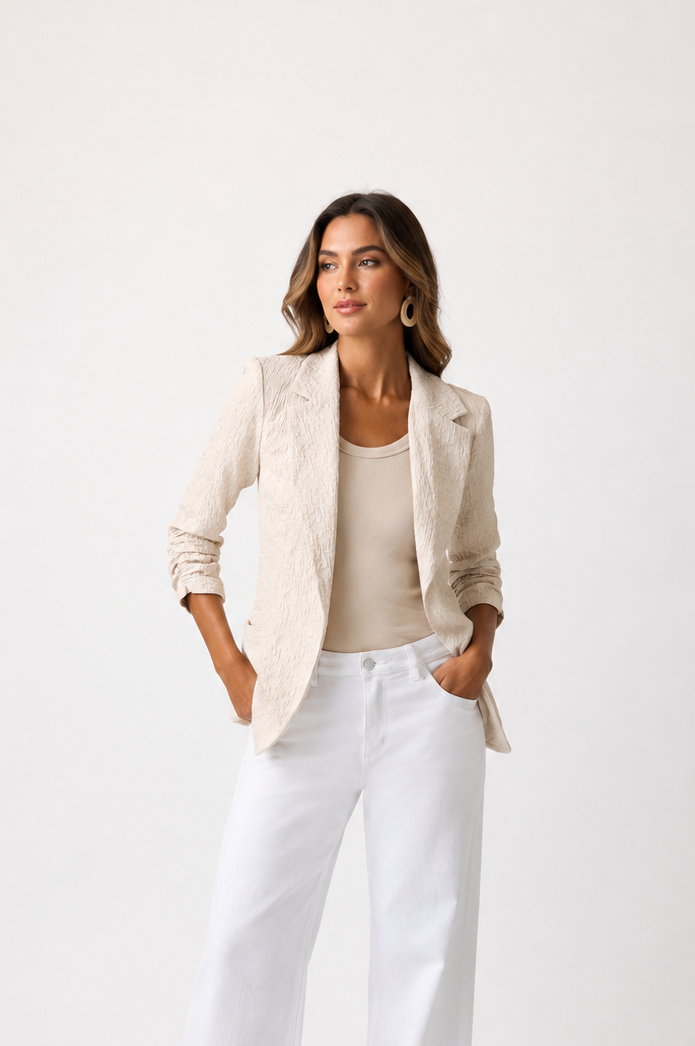 Joseph Ribkoff Woven Jacquard Texture Boxy Blazer