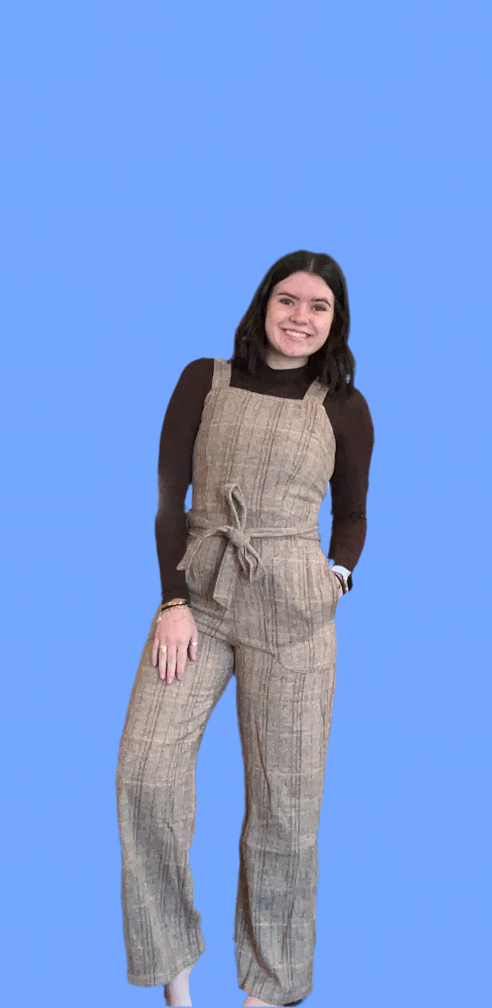 Brown Herringbone Overalls